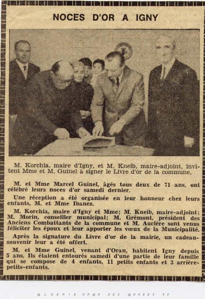 NOCE D OR DE PEPEMARCEL GUINEL ET MEME CLEMENTINE GOUGAL EN 1969.JPG